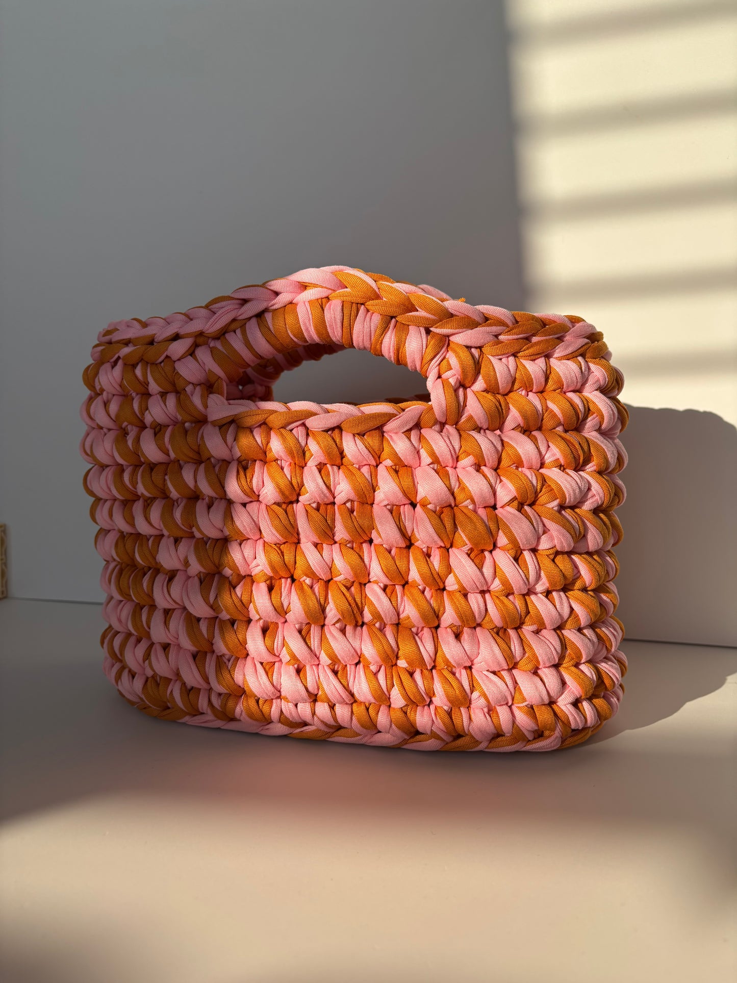 Pink and Mustard Bucket Bag