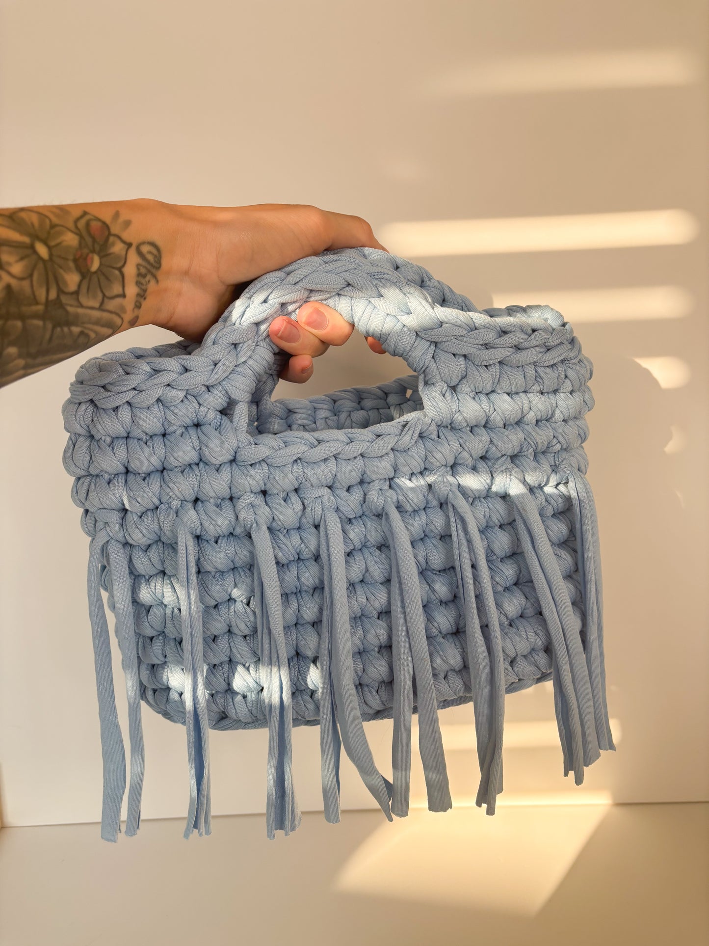 Light Blue fringe bag